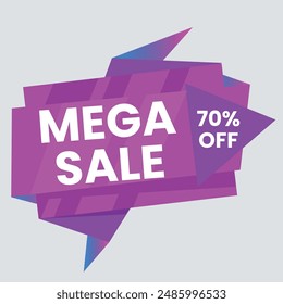 Flash Sale Banner. Up to 50% discount.Limited time offer.Purple-blue gradient background. Vector illustrations.