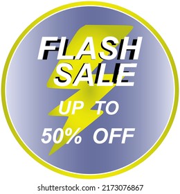 Flash sale banner up to 50% off, special limited offer
