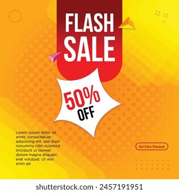 Flash Sale Banner, Advertisement, Poster, Flyer, Social Media Post, Web Banner Template, Creative Concept, Graphic Design Element