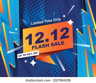 Flash Sale banner background template for 12.12 sale event
