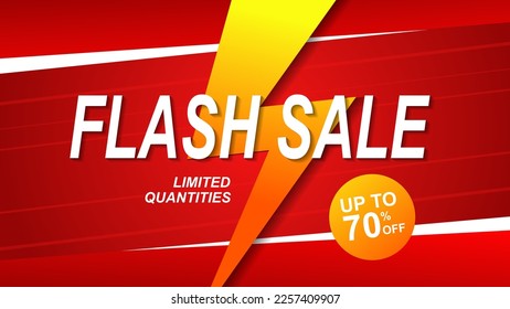 Fondo de banner de venta en flash, plantilla de diseño vectorial para evento de promoción