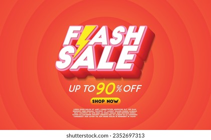 Flash sale banner background vector for social media or web design.