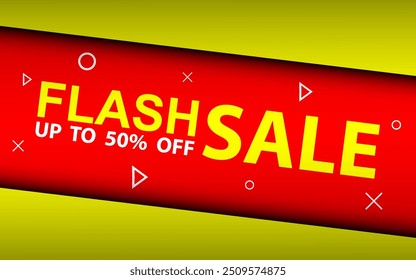 Plano de fundo de banner de venda flash, modelo de design vetorial para evento promocional