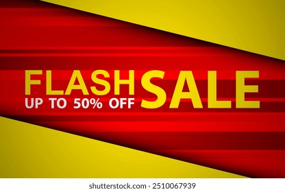Plano de fundo de banner de venda flash, modelo de design vetorial para evento promocional