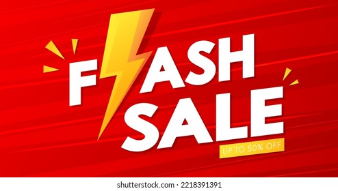 Flash sale banner design. Flash sale promo for bussiness. discount banner promotion template.