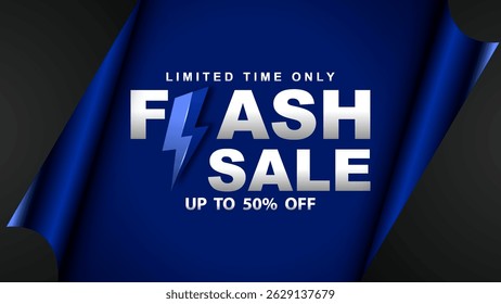 Flash sale banner design template, vector illustration
