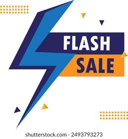 Flash sale banner, discount tag, special offer. Website sticker on a grey abstract background, grey web page design