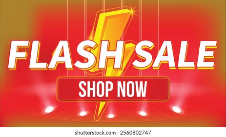 Flash sale Sale banner February shopping day promotion template on red background.Special offer shop now for post social media, website, campaign.Vector illustration.