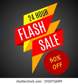 Flash sale banner icon or logo 20-90% of sale