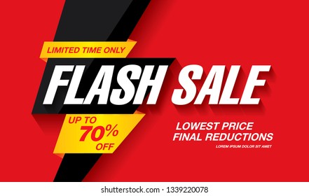 Flash Sale Banner Layout Design, Vector Illustration