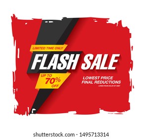 flash sale banner layout design, vector illustration