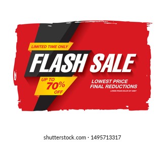 flash sale banner layout design, vector illustration