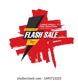 flash sale banner layout design, vector illustration