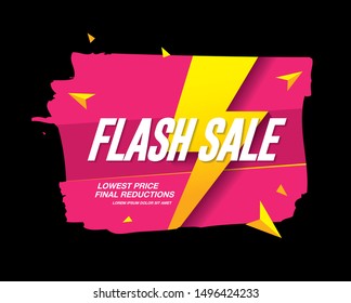flash sale banner layout design, vector illustration