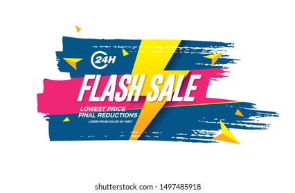 flash sale banner layout design, vector illustration