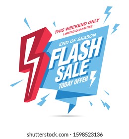 flash sale banner layout design, vector illustration