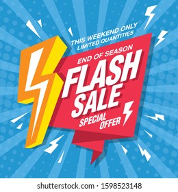 flash sale banner layout design, vector illustration