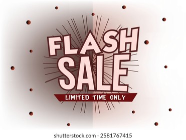 Flash sale banner on brown gradient background special deal banner social media, post design, restaurant banner, High resolution food template, social media banner, vector, Landscape.
