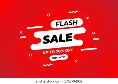 Flash sale banner for online shopping . Vector illustration