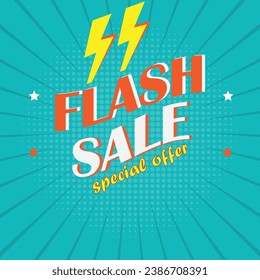 Flash Sale banner or poster for social media marketing and business promoting poster in vector format with high-class graphic design. Size is 5000 * 5000.