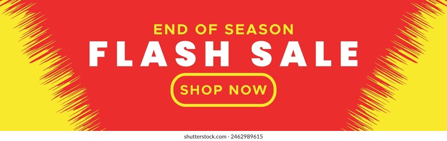 Flash sale banner or poster vector template design with text end of season flash sale shop now for shopping business promotion advertising advertisement or special big hot deal discount offer. 