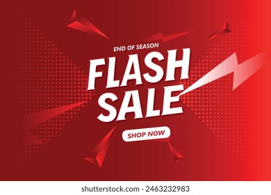 Flash Sale Banner with Red Colour background ,
Flash Sale Shopping Poster , Flash Sales banner template design for social media and website. Special Offer Flash Sale campaign or promotion.