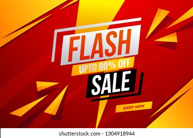 Flash sale banner red template