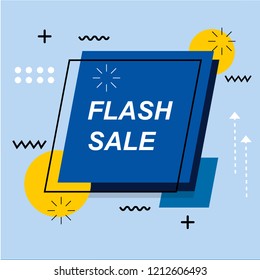 Flash Sale Banner Set Elements Vector Illustration