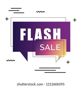 Flash Sale Banner Set Elements Vector Illustration