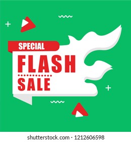 Flash Sale Banner Set Elements Vector Illustration