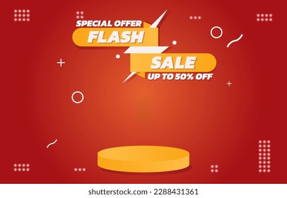  Flash sale banner special offer up to 50% off banner template design for website or social media
