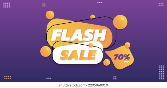 Flash sale banner special offer up to 70% off banner template design for website or social media