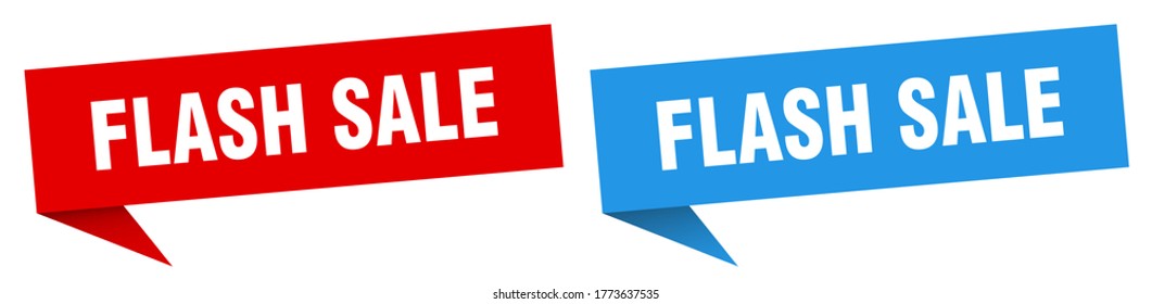 Flash Sale Banner. Flash Sale Speech Bubble Label Set. Flash Sale Sign