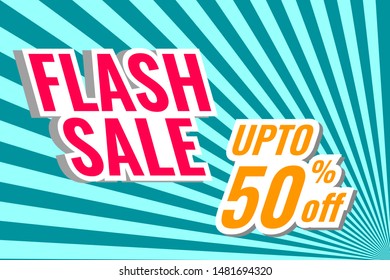 flash sale banner with stripped background isolated