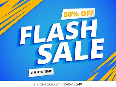 Flash Sale banner  template in blue colors
