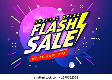 Flash Sale banner template design.