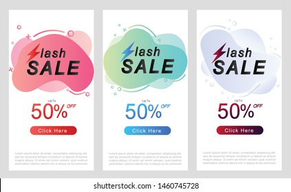 Flash sale banner template design, Flash sale special offer set and can be used for social media