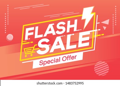 Flash Sale banner template design - Vector