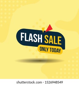 Flash Sale Banner Template Design. Vector Illustration