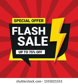 Flash Sale banner template design. Flash sale poster. Vector illustration.