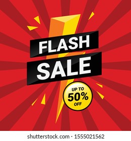 Flash Sale banner template design. Flash sale poster. Vector illustration.