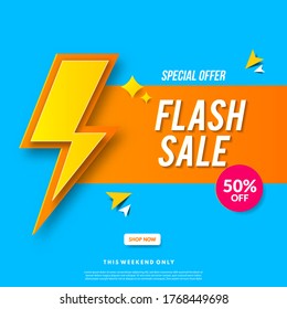 Flash sale banner template design. Abstract sale banner. Promotional banner design. Vector illustration