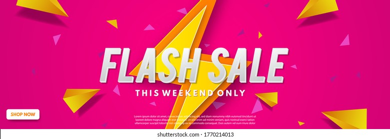 Flash sale banner template design. Abstract sale banner. Promotional banner design. Vector illustration