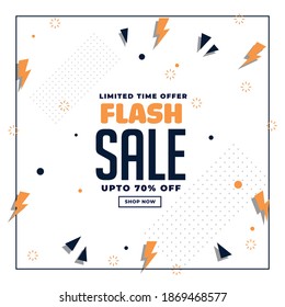 Flash Sale banner template design. Vector illustration.