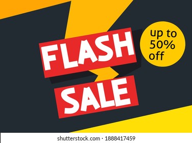 Flash Sale banner template design. vector