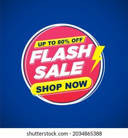 Flash sale banner template design vector illustration for social media