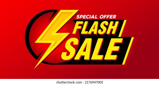 Flash Sale Banner Template Design For Web Or Social Media, Vector Illustration.