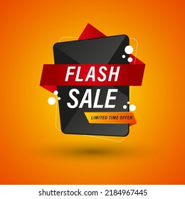 Flash sale banner template design. vector illustration