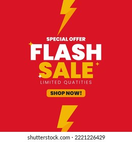 Flash sale banner template design for web or social media.