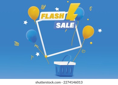 Flash sale banner template design for web or social media.